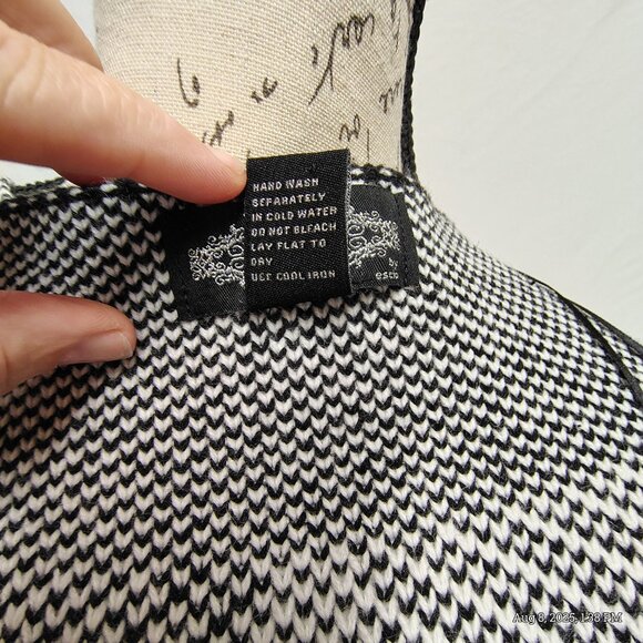 Anthropologies Oliver O Open Front Cardigan Womens Large Plaid Checkered Striped - Picture 7 of 7